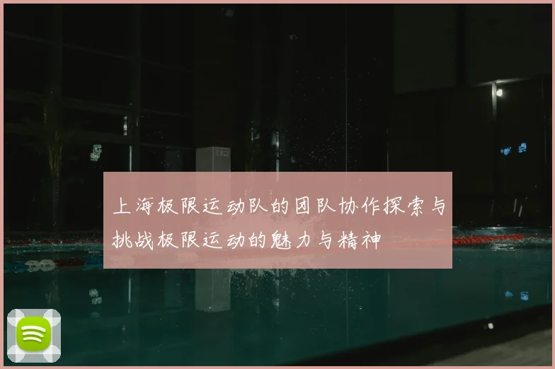 上海极限运动队的团队协作探索与挑战极限运动的魅力与精神